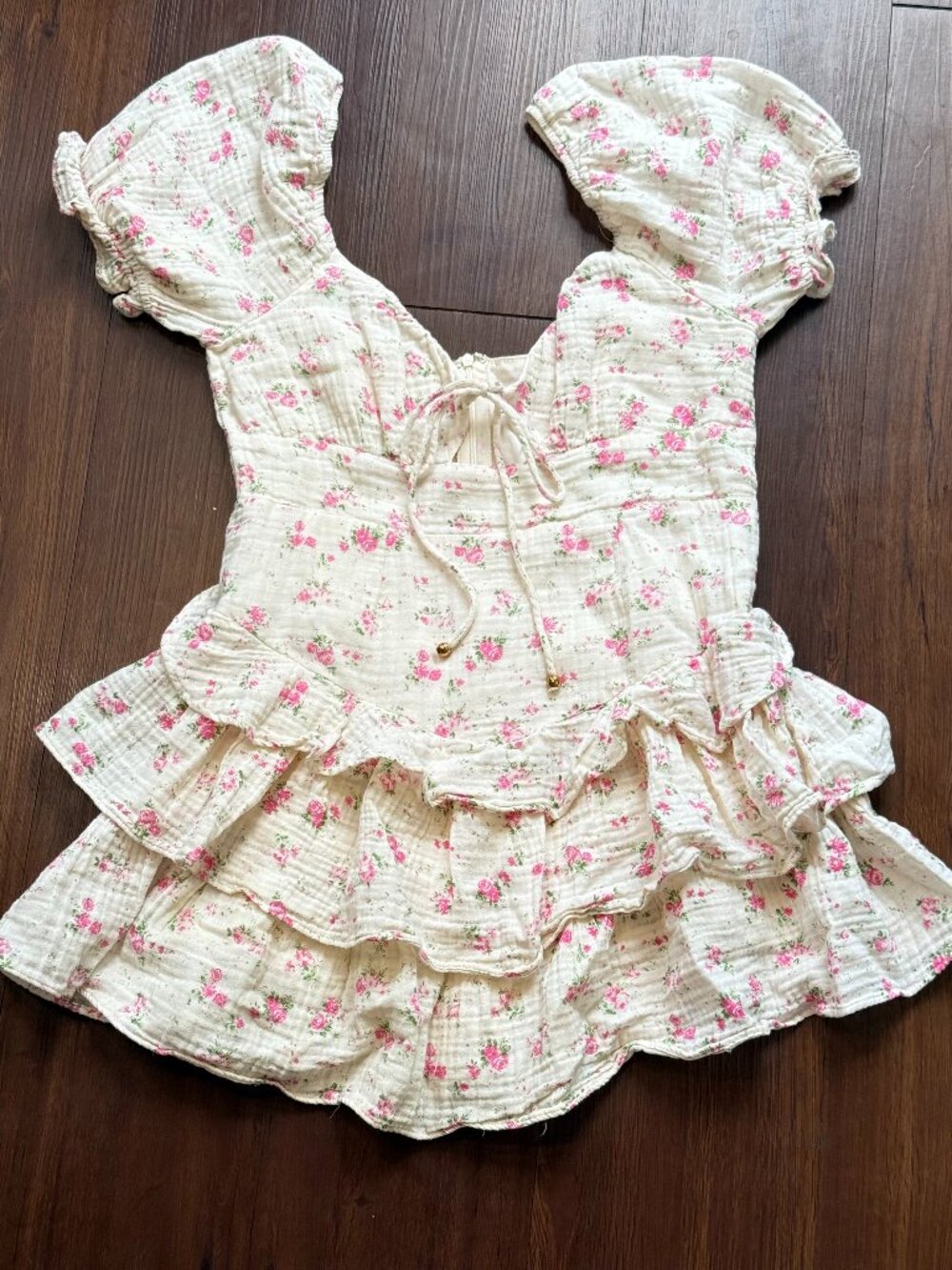 Lowerright Floral Skort Romper Coquette Cottagecore Fairycore Sz L 3813